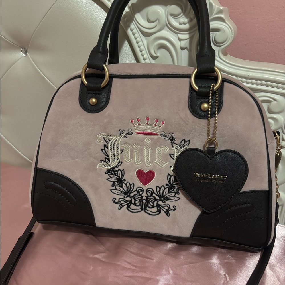 Velour Juicy Couture Pink and Black purse